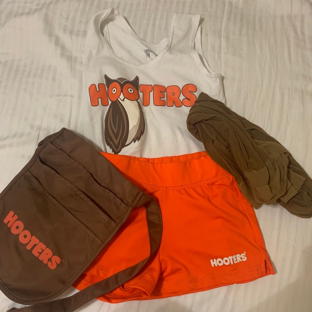 Complete White & Orange Hooters Uniform